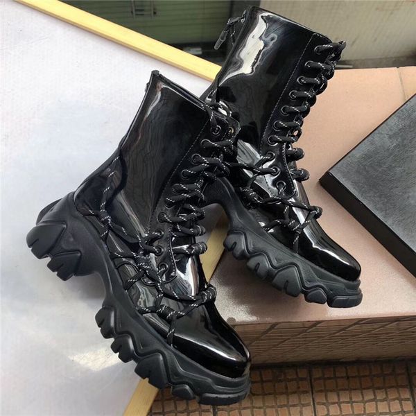 

new style women ankle boots genuine leather lace-up q26, Black