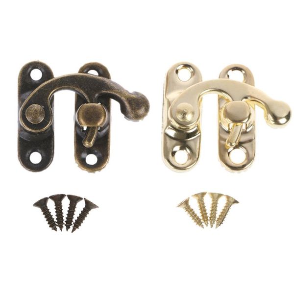 2019 Small Antique Metal Lock Decorative Hasps Hook Gift Wooden