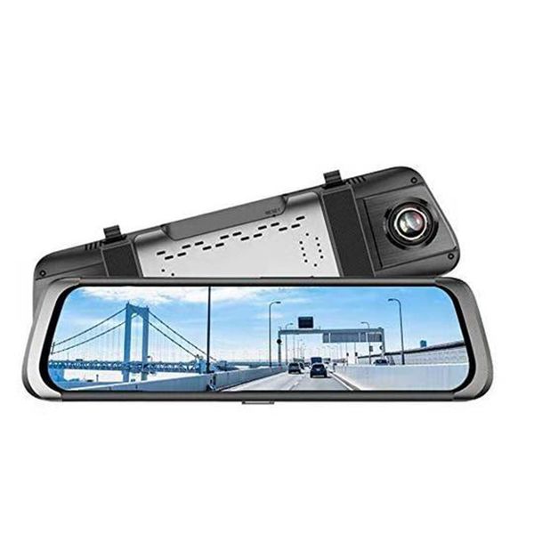 

10 inch pressscreen 1080p stream media dual lens full hd reverse camera 140 degree wide angle with backup camera g-sensor park car dvr