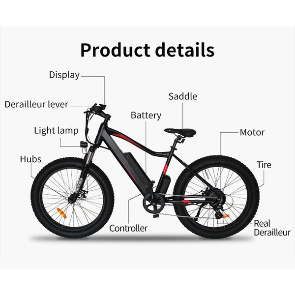 

aostirmotor electric mountain bike fat tire электрический велосипед пляж cruiser велосипед 750w al сплав ebike 48в 10.4ah литиевая батарея, Silver;blue