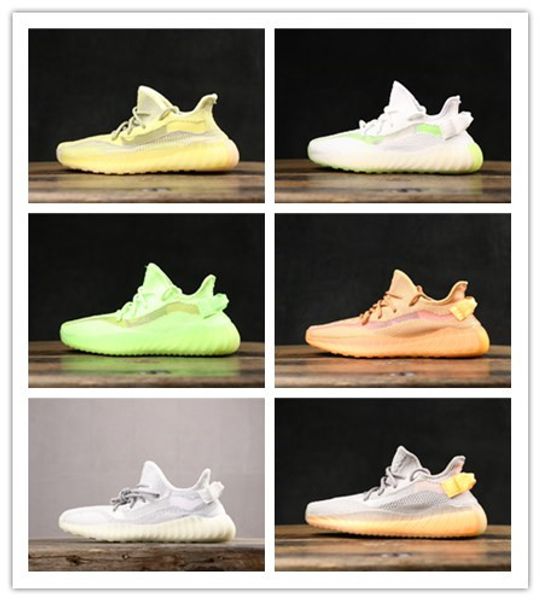 

2019 kanye west v3 reflective black static running shoes womens mens trainers hyperspace clay trueform sports designer shoes size 36-45