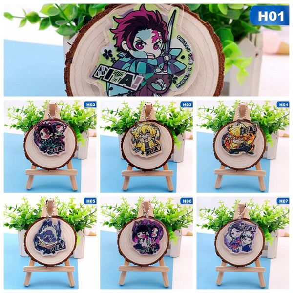 

anime wholesale key chain demon slayer kimetsu no yaiba keychain kamado tanjirou nezuko agatsuma zenitsu cosplay accessories, Slivery;golden