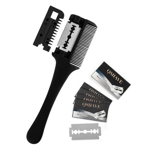 

new professional of razor, comb, black handle, cutting comb, diy home slimming comb, cutting tool, 5-blade blade, Silver