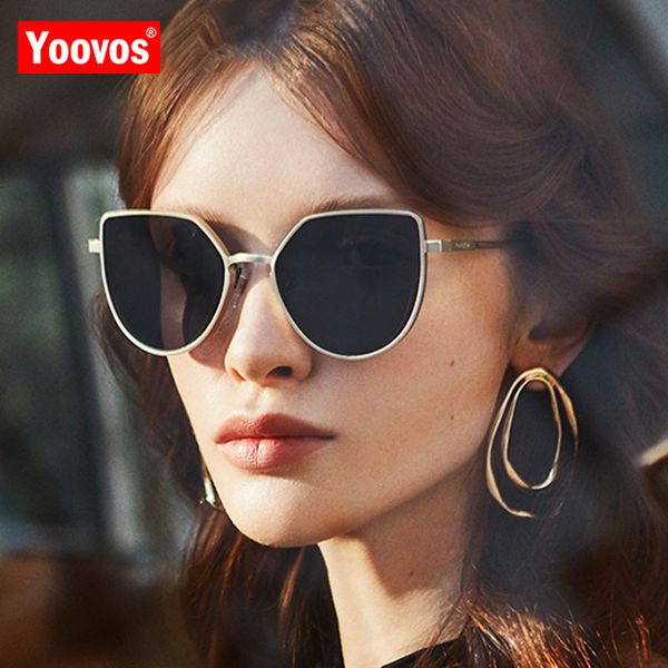 

yoovos cat eye sunglasses women 2020 vintage brand design retro women sunglasses fashion luxury cateye classic female eyewear, White;black