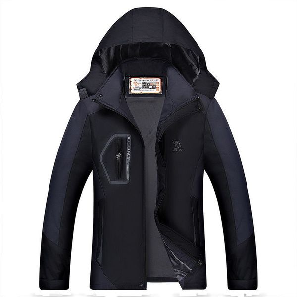 

plush and thicken] men's and women's winter winter cold proof rush clothes cotton padded windproof jacket coa, Black