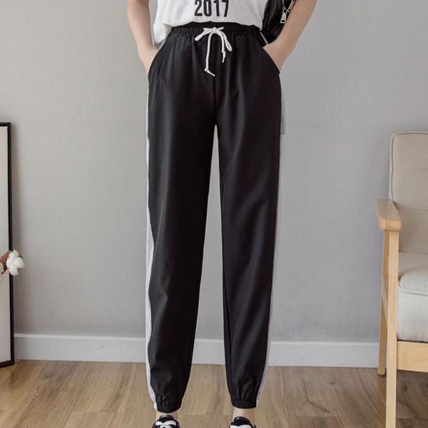 

running pants sports women loose yoga trousers exercise fitness jogging workout sport #d, Black;blue