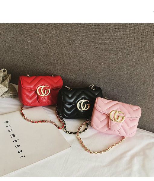 

children girl baby mini girls handbag pu letter metal single shoulder bag fashion kids messenger bag party bags ffa2041, Black