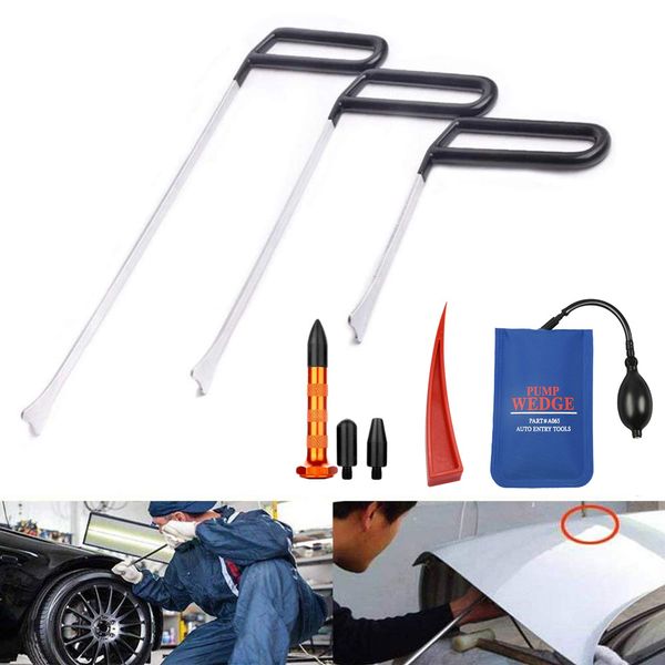 

pdr tools car repair tools for auto body dent paintless repair kit car dent door dings removal rod hooks pump wedges tool