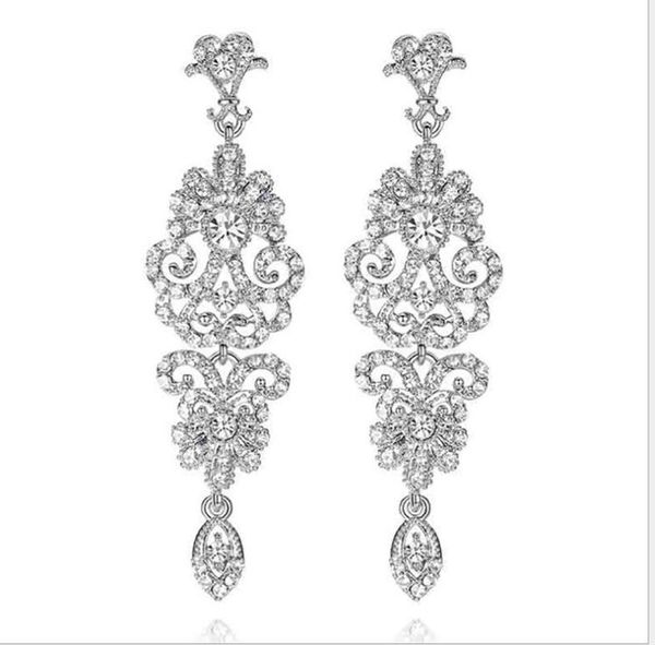 

bridal crystal earrings and grade wedding earrings, Silver
