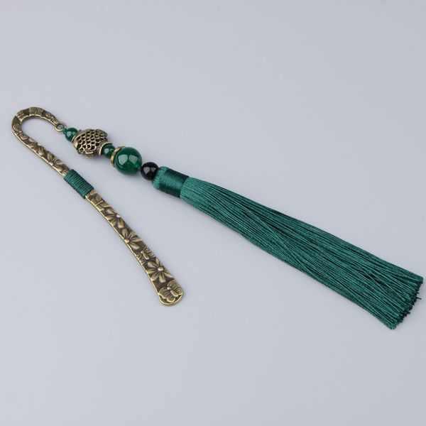 

classical metal bead bookmark with handmade silky tassel
