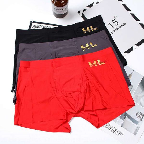 

hong underwear kong happy fox underwear men's ice silk traceless ultra-thin antibacterial men's god pants flagship, Black;white