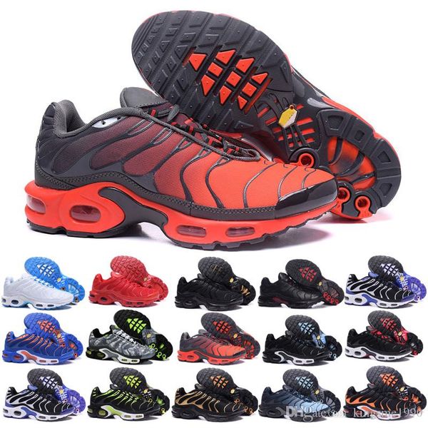 

2018 new design tn mens shoes breathable mesh chaussures homme tn requin noir casual running shoes size 7-12 gh684f, Black