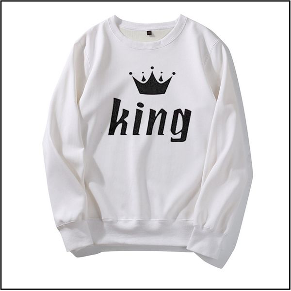 

designer hoodies king queen letter men women hoodies design for couple fashion new autumn winter casual sweatshirt, Black