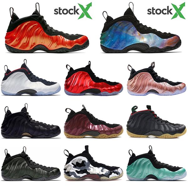 

with socks good quality stock x foamposite one classic little red gum mens basketball shoes boots fleece sports sneakers mens trainers, White;red