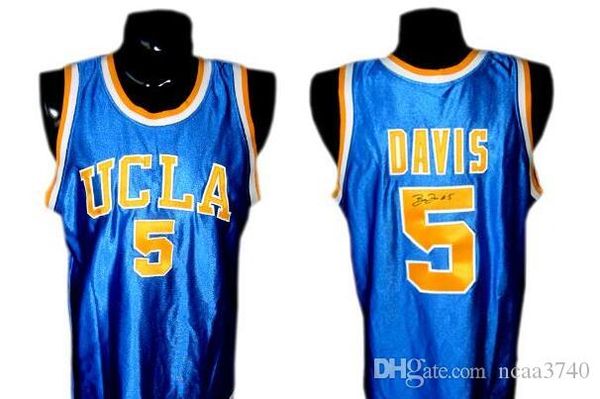 

custom men youth women vintage #5 ucla baron davis high school college basketball jersey size s-4xl or custom any name or number jersey, Black