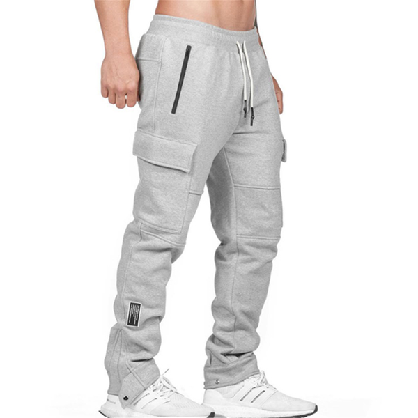 

2020 men sports running pants pant training sport pants elasticity men jogging bodybuilding trousers, Black