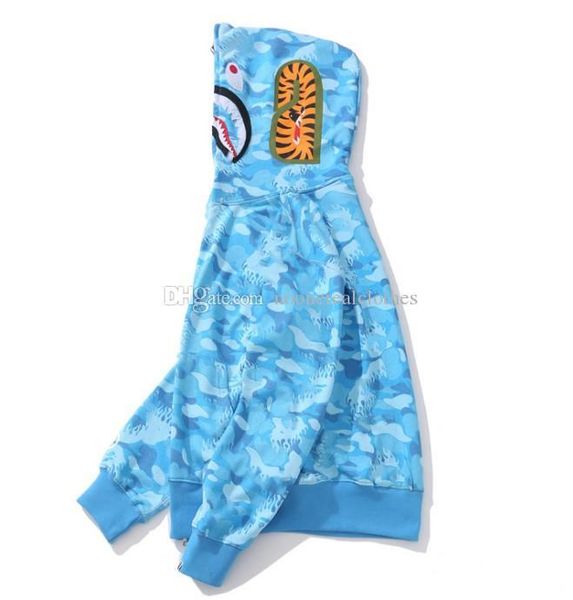 

мода мужская акула толстовки вышивки подросток розовый синий cam ma1 flight мужской tide shark hoodie мужские пары с капюшоном куртки, Black