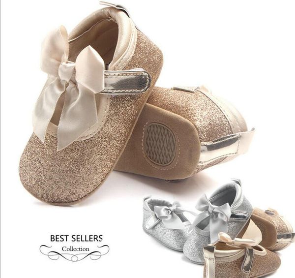 

silver leather baby shoes for girl with bling bling surface newborn girl moccasin for birthday dress decoration infant boots