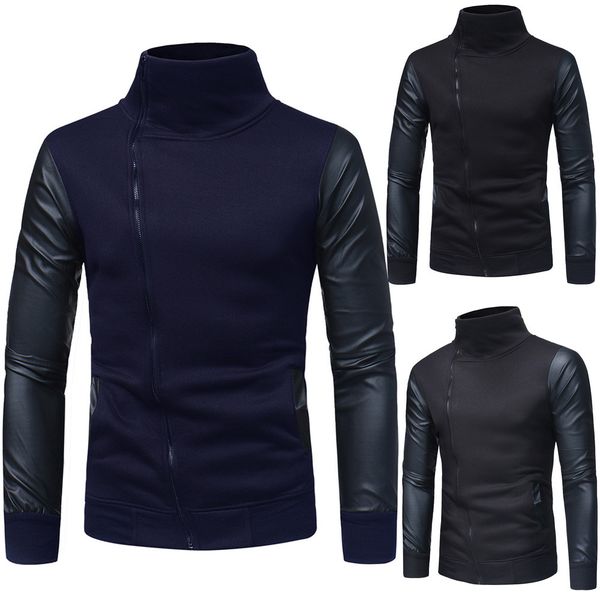 

hoodies sweatshirts men's sales sweatshirt men's autumn winter solid long sleeve zipper hooded sweatshirt new coat m-3xl, Black