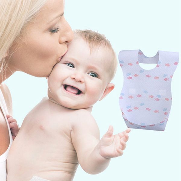 

10pcs pack wholesale baby accessories outdoor travel supplies disposable rice pocket bib for children baby gilrs boys