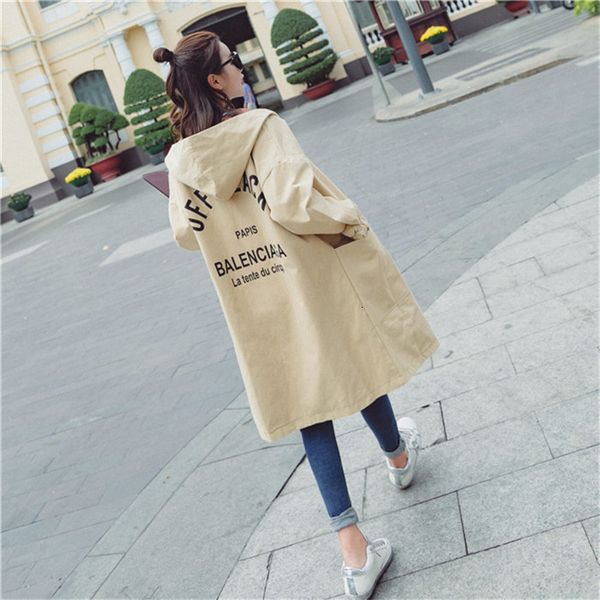 

пальто шанца женщин trench coat женщин плюс размер xl ветровка твердые карманы кнопка легкий дождевик с капюшоном шинель большой размер a779, Tan;black