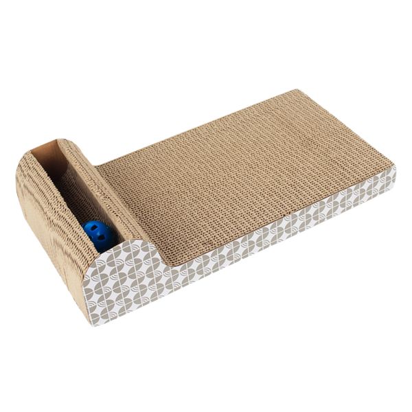 

p shape pet cat scratching pad carpet sofa corrugated card board toy 45cm