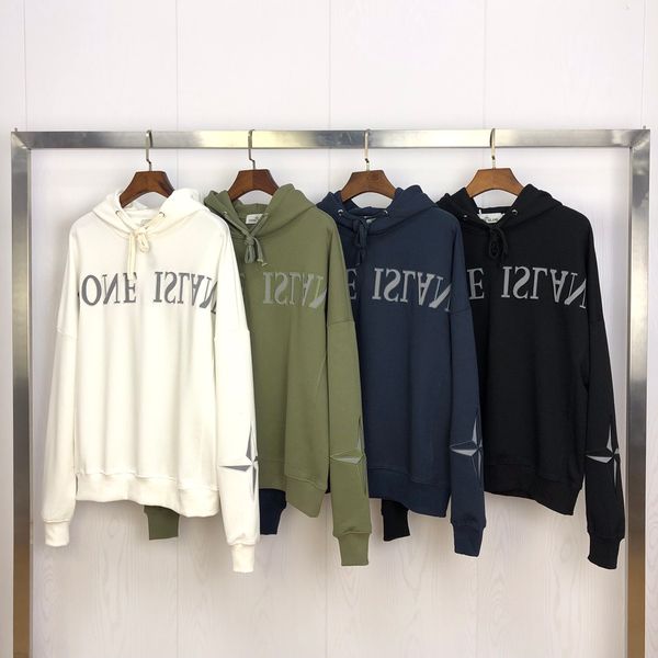 

stone island classic tide brand sweater mens designer hoodie fashion casual hoodie letter embroidery sweater fashion trend hooded sweater, White;black