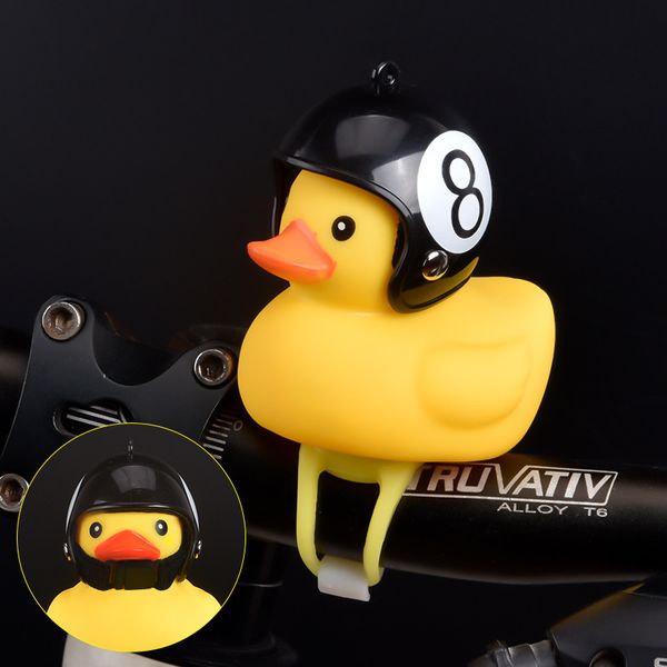 

1pcs cartoon yellow silica gel little duck shape bicycle bells shining mountain bike handlebar duck head light accessories new