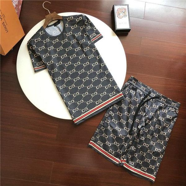 

hot 2020 tracksuit мода running костюмы мужчин спортивный костюм письмо печати тонкий толстовки одежда medusa мужчин короткие наборы спортив, Gray