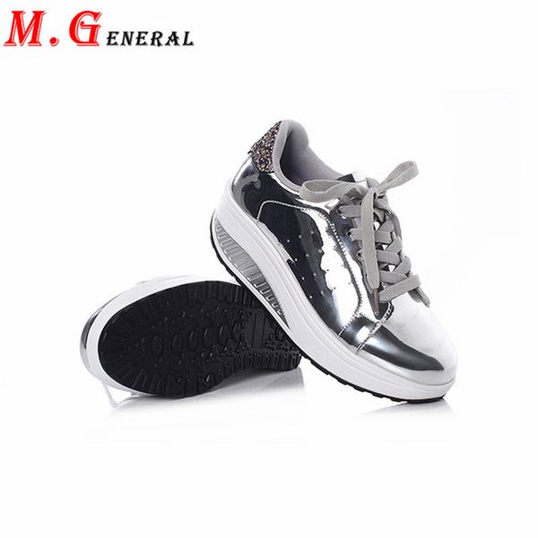 

golden sport shoes for women thick bottom sneakers woman bling running shoe female hip-hop shoe plus size women's flats shoes q5