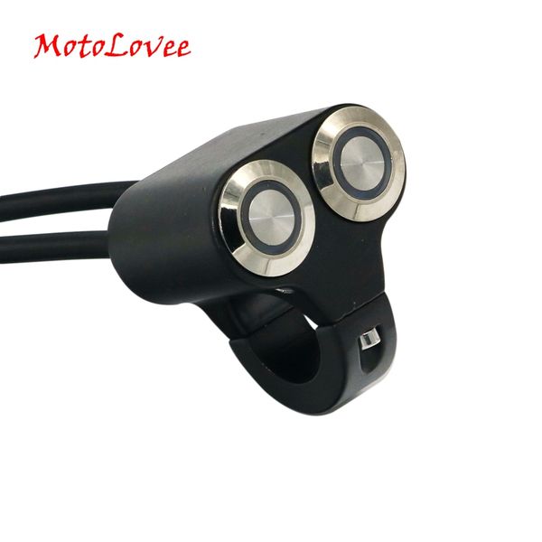 

motolovee 22mm motorcycle switches handlebar mount switch headlight hazard brake fog light on-off aluminum alloy with led