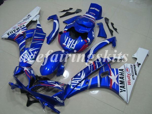 

injection mold new abs motorcycle full fairings set fit for yamaha yzf-r6 2006 2007 06 07 r6 bodywork set custom blue white