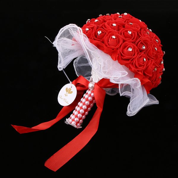 

свадебный букет невесты розы удерживания руки цветок с кристаллами