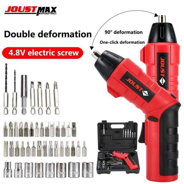 

4.8v electric screwdriver with 45 bits cordless drill mini wireless power with led light dremel multi-function diy power tools