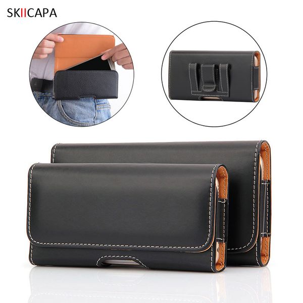 

universal 6.5-4.0 inch pouch phone case for iphone for samsung xiaomi huawei magnetic waist bag leather case belt clip holster