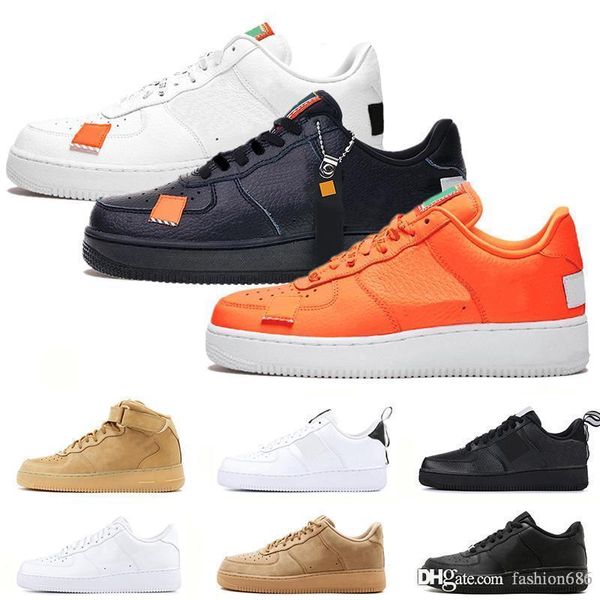 

nike air force 1 2019 повседневная обувь Dunk Утилита черный белый оранжевый пшеничный с низ