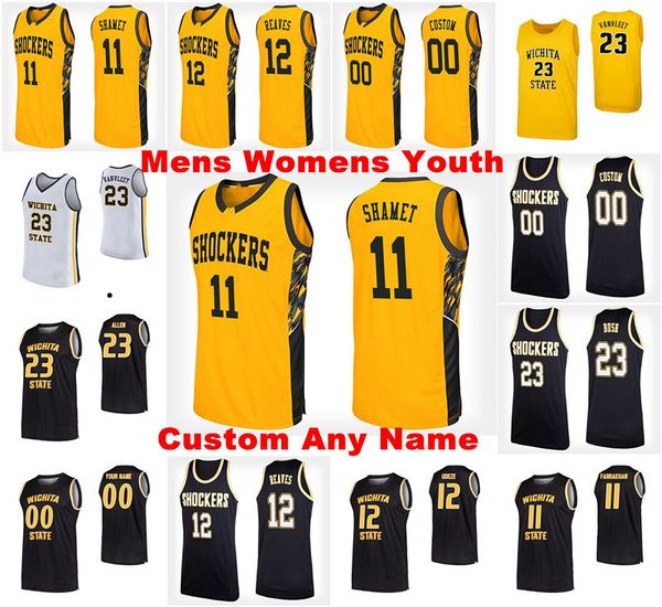

wichita state shockers jersey asbjorn midtgaard jersey josaphat bilau isaiah bear-chandler grant sherfield баскетбольная майка сшитая на зак, Black
