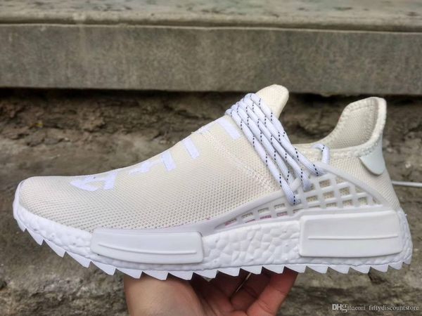 

2020 new human race trail running shoes core black holi men women pharrell williams runner equality holi blank canvas sports trainers shoe