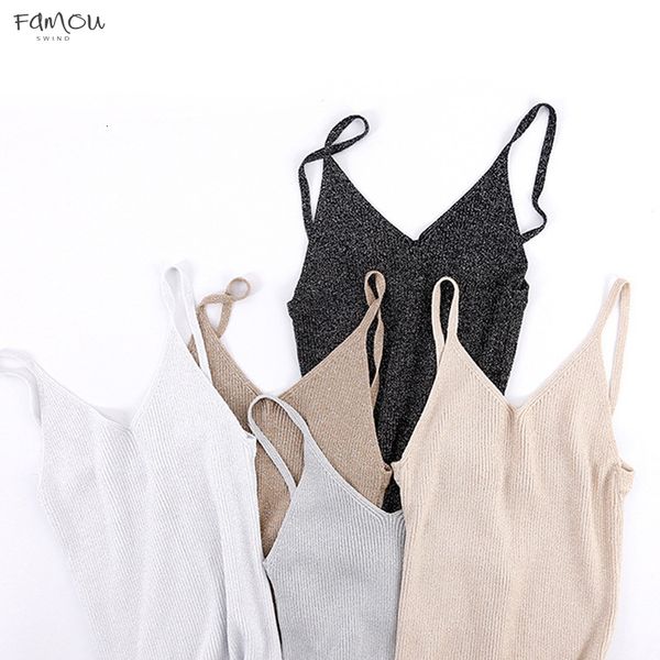 

2019 Spring Knitted Tank Top Women Crop Top Solid Silver V Neck T-Shirt Female Sleeveless Vest Sexy Casual Camis Tank Top Blouse