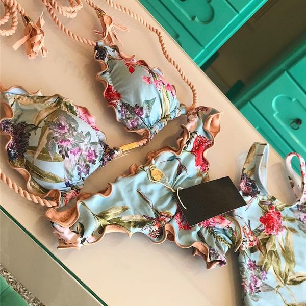 

flower print swimsuit high waist bikini brazilian bandage women swimwear push up biquini 2019 mujer mayokini