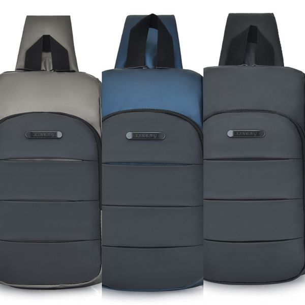 

usb charging men's chest shoulder business shoulder bag multifunctional pu leather messenger bag, White