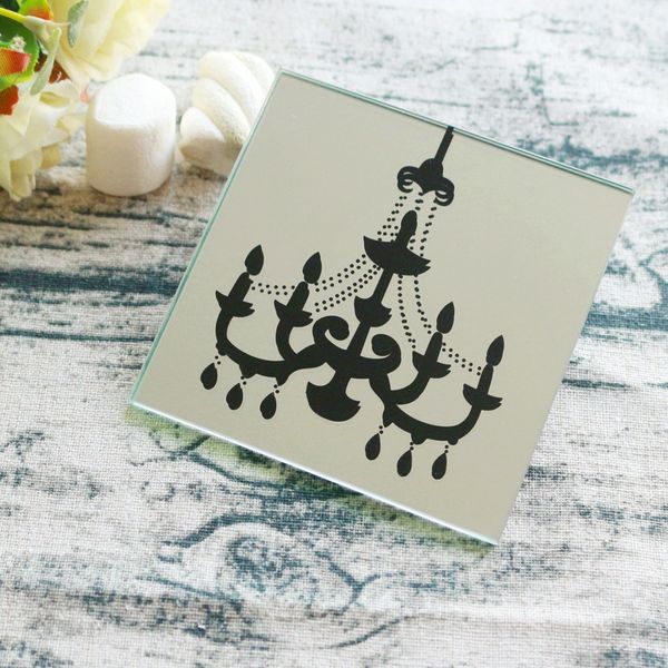 

2pcs frosted chandelier glass coasters drinks bottle placemat cup mat