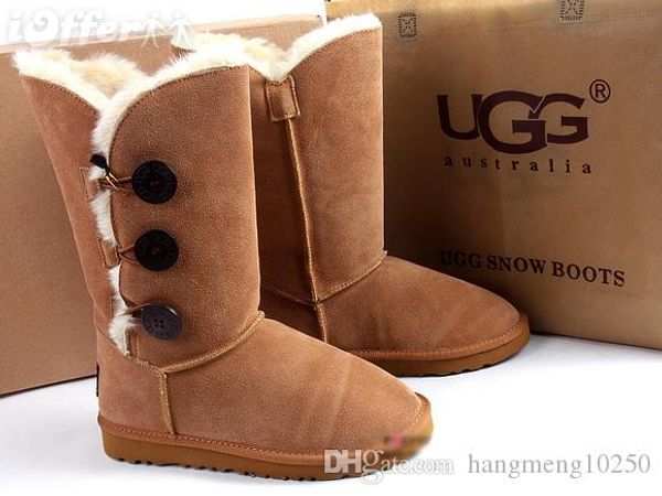 

2019 australia 1873 snow boots women fashion designers classic button bow ladies australia ankle boots chestnut sale ing, Black