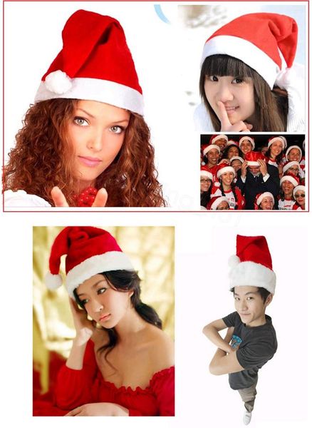 

red santa claus hat ultra soft plush christmas cosplay hats christmas decoration adults and children party hats fa3108
