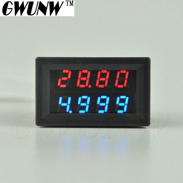 

gwunw by42a 30v 5a dc 4 bit digital voltage ammeter current tester meter voltmeter dual display red blue green led