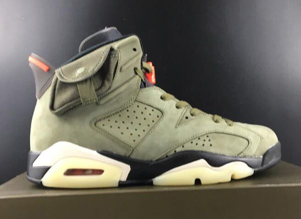 

6 travi cott cactu jack uede glow in dark 3m reflective olive army green ba ketball hoe men 6 neaker with box