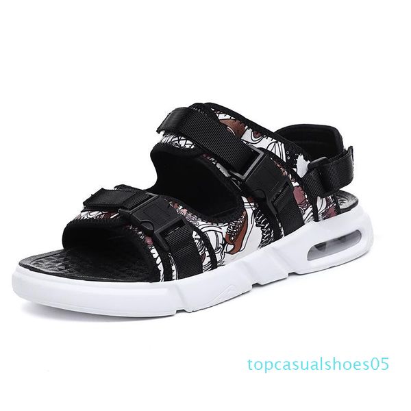 

roman sandals 2019 summer sandals men net red fashion fashion men slippers air cushion sand mens yeeloca t55, Black
