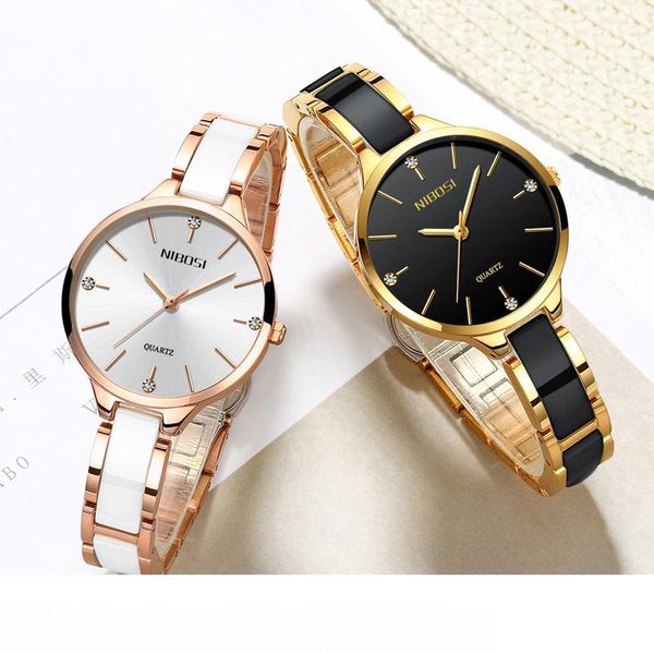 

nibosi часы женщины дамы творческий женский керамический браслет часы женские часы relogio feminino montre femme mx190720, Slivery;brown