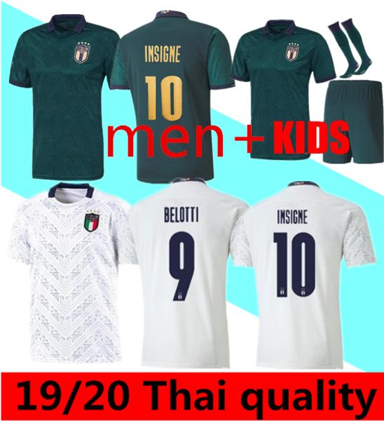 

19 20 italy soccer jerseys insigne immobile 2019 2020 euro away third kit italy renaissance jersey mens uniform kids belotti football shirt, Black;yellow