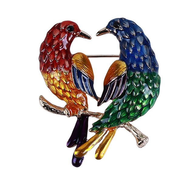 

magpie brooch european american couples personalized heart brooches creative hat pin brooch exquisite women accessories, Gray